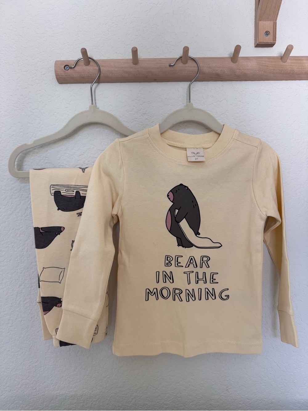 NEW Toddler Organic Cotton 'Bear in the Morning' Pajama Set